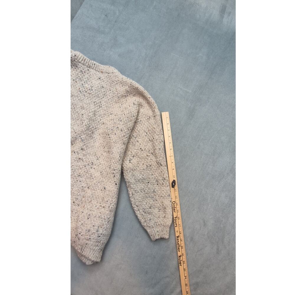 Vintage Highland Home Industries Scotland Wool Fisherman Cardigan Aran Knit M - Picture 4 of 12
